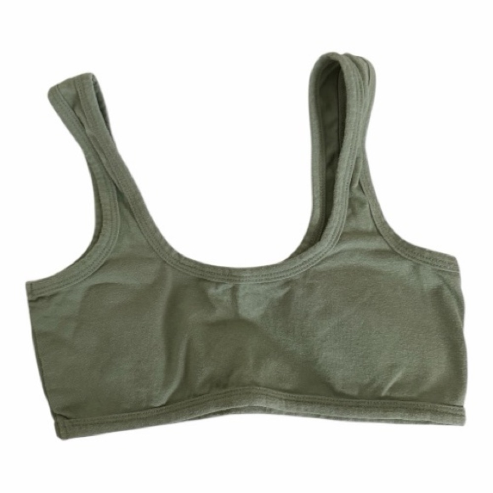 ARQ Olive Scoop-Front Seamless Sports Bra